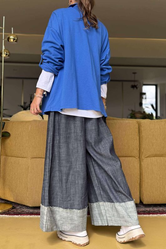 Made in Italy Salt Tie Front Jacket Lapis /3 = ~